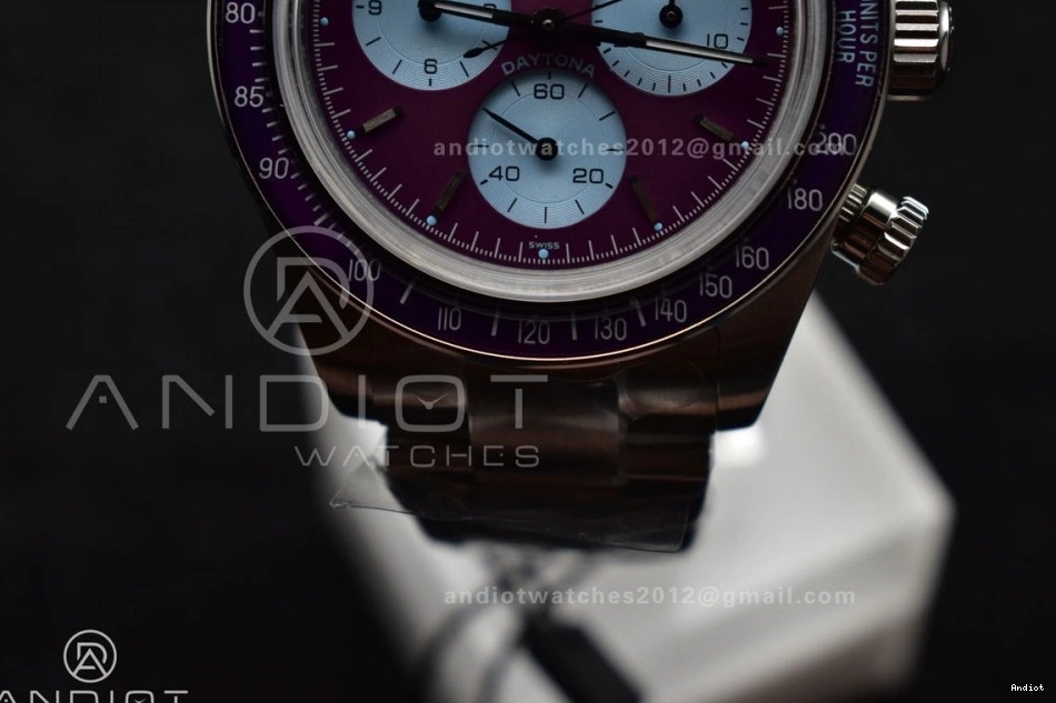 SS Purple Scona Daytona Dial 820 SA on Breathable Bracelet Edition SS ADGF Best 0816